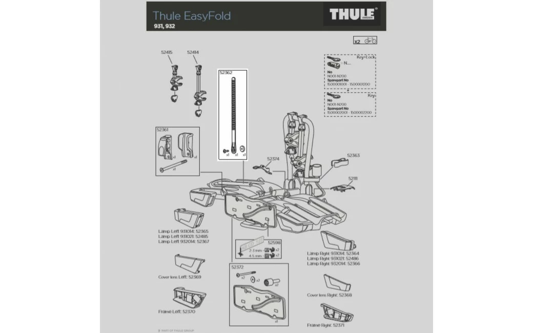 Sangle De Roue Porte-vélo Thule EF 931-932 3 Sangle De Roue Porte-vélo Thule EF 931-932